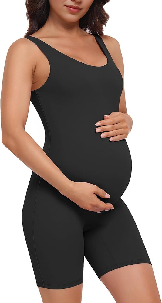 LOVE 3000 Maternity Shorts Jumpsuits for Women | Soft Pregnant Bodysuit Sleeveless Athletic Romper W | Amazon (US)