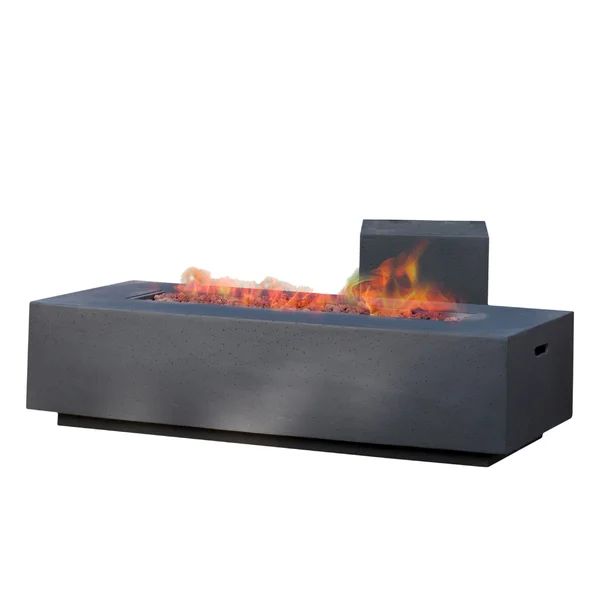 Belle 15" H x 56" W Concrete Propane Outdoor Gas Fire Pit Table | Wayfair North America