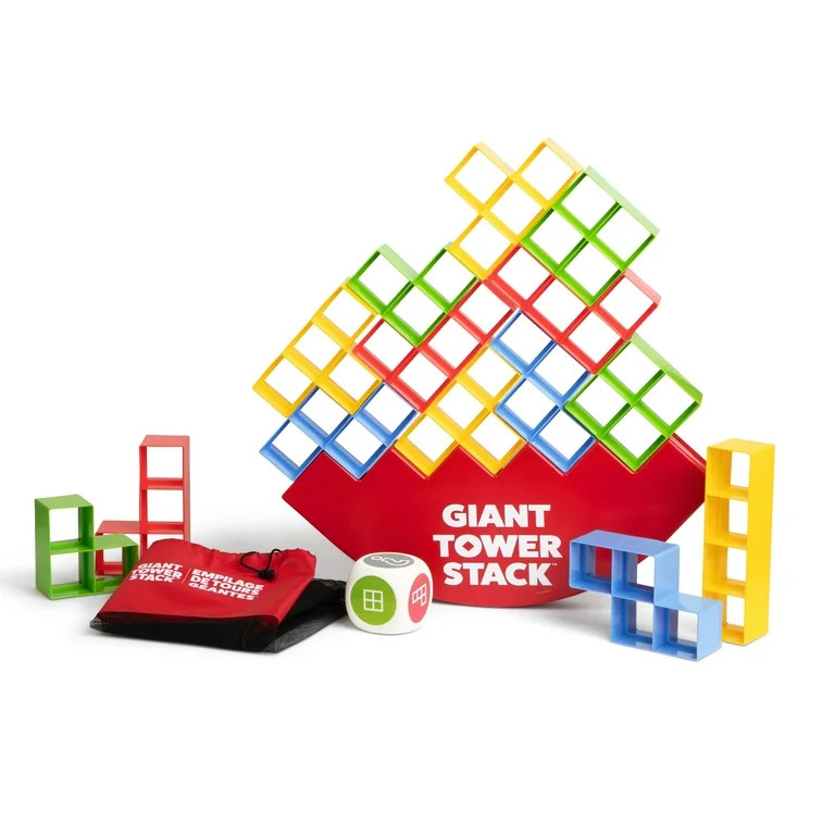 Giant Tower Stack by What Do You Meme? Outdoor Balance Game with Carrying Case, Family Games for ... | Walmart (US)