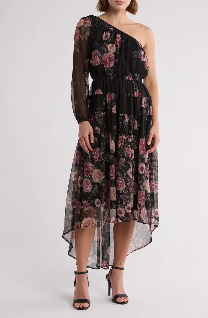 One Shoulder Chiffon Dress | Nordstrom Rack