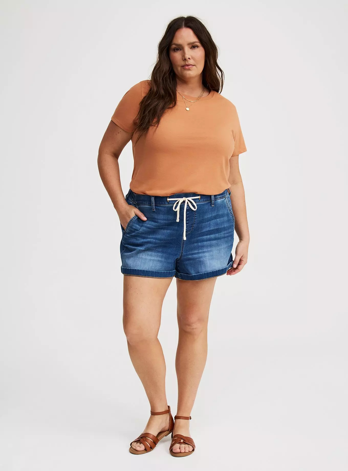 Weekend Mid-Rise Knit Denim Short | Torrid (US & Canada)