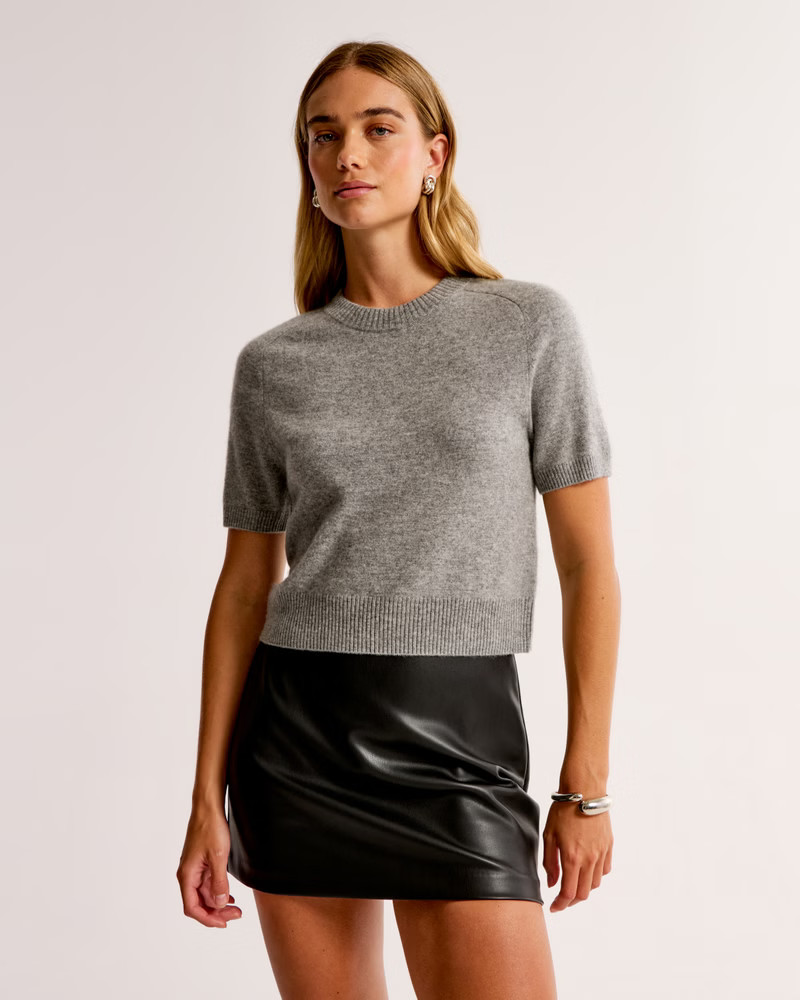 The A&F Scarlett Vegan Leather Mini Skort | Abercrombie & Fitch (US)