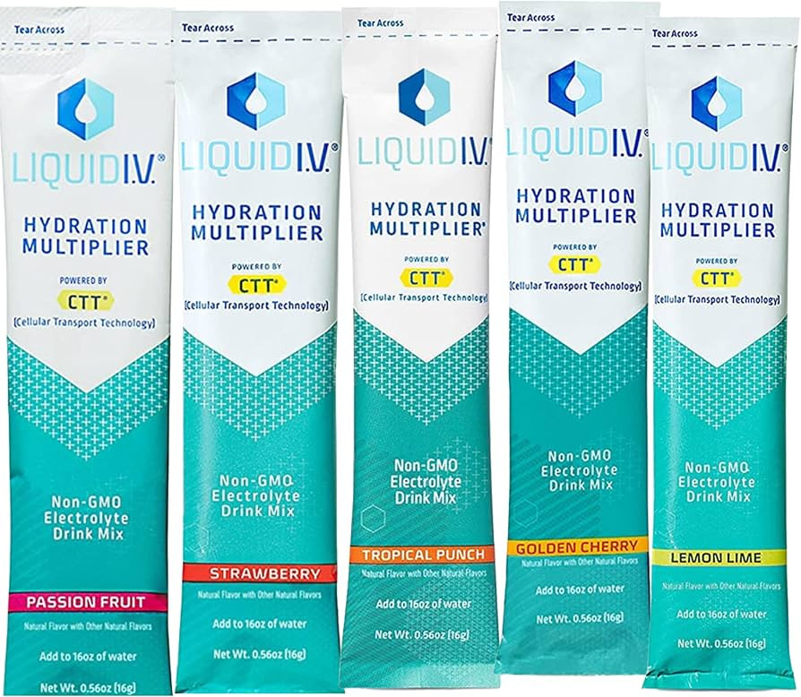 Liquid IV Hydration Multiplier Sampler Variety Pack - Strawberry, Passion Fruit, Tropical Punch, ... | Amazon (US)