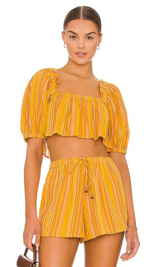 x REVOLVE Lanai Top in Yellow Stripe Multi | Revolve Clothing (Global)