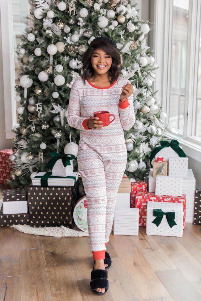 Holiday Magic Red Pajama Onesie | The Pink Lily Boutique