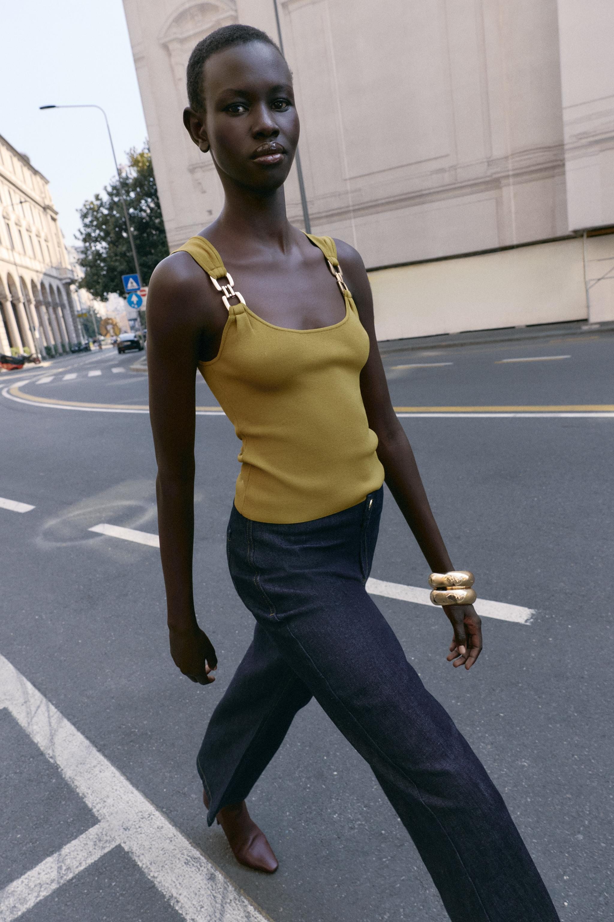 METALLIC DETAIL KNIT TOP | Zara US