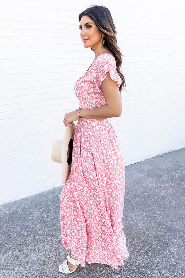 Wander The Town Pink Floral Maxi Skirt | Pink Lily