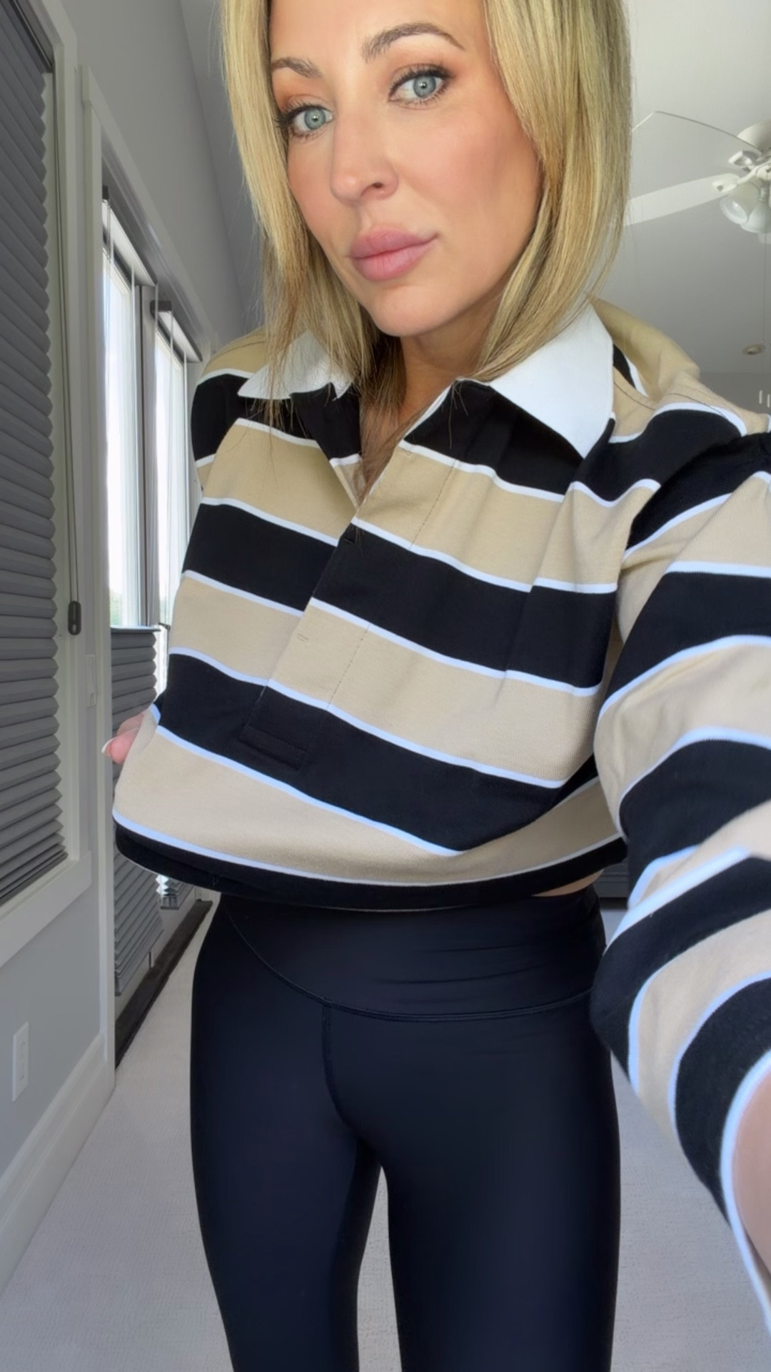 striped long sleeve rugby polo T-shirt for spring ￼

#LTKOver40 #LTKSeasonal #LTKootd