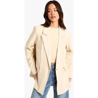 boohoo Dames Tall Linnen-Look Blazer met Getailleerde Taille | Ecru | Maat: 38 | Boohoo.com (NL)