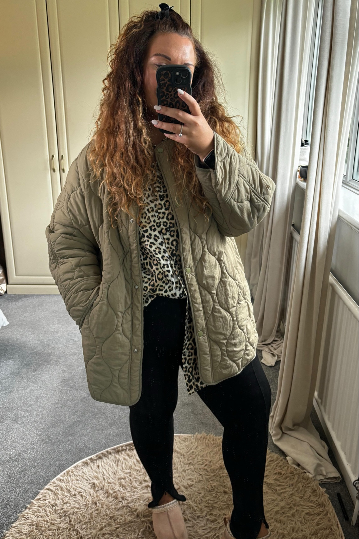 👋🏼 🫶🏼If you’re in your 30’s, your midsize and a mom then give us a follow and let me know in the comments what outfit inspo you need!! 

You’ll always find realistic and comfy outfits here and I love a look shirt and leggings combo!! 

Outfit will be linked on my LTK and stories! 💓🍂 

#ootd #midsize #midsizestyle #midsizefashion #postpartum #fashionblogger #momfit #momlife #momof4 #leopardprint #flares #leggings #asos #hm #uggdupes #platformuggs