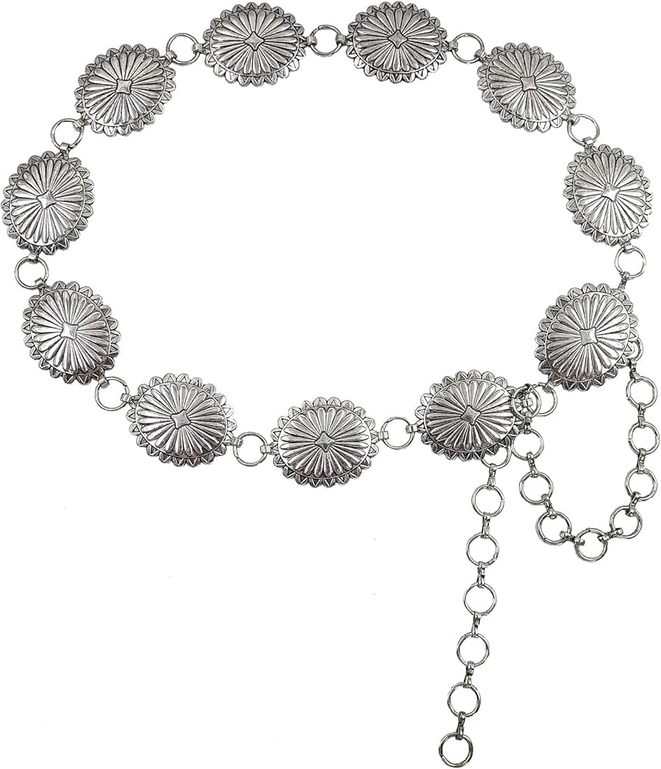 TOPACC Metal Chain Belt for Women Waist chains for Dresses Jeans Western Cowgirl | Amazon (US)