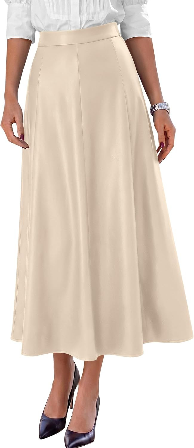 PRETTYGARDEN Womens Faux Leather High Waisted Midi Skirt | Amazon (US)