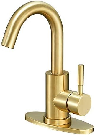 Hoimpro Modern Single Handle Wet Bar Sink Faucet,Single Hole Bathroom Lavatory Faucet,Rv Small Ba... | Amazon (US)