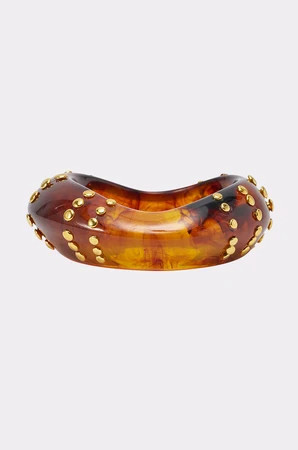 COOL GIRL STUDDED BANGLE IN BROWN | AKIRA