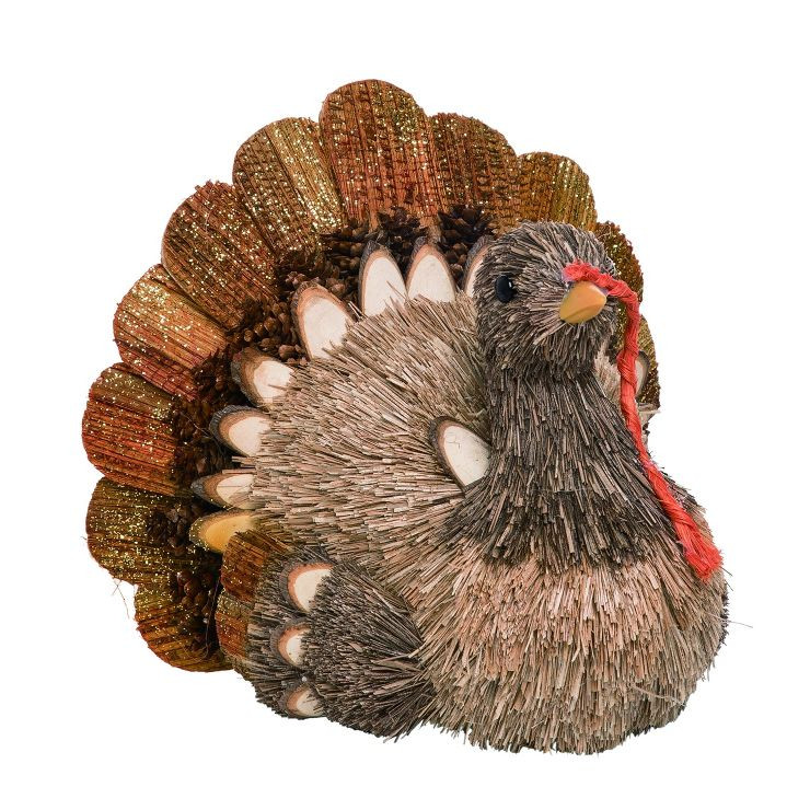 Transpac Foam 9 in. Brown Harvest Glitz Turkey | Target