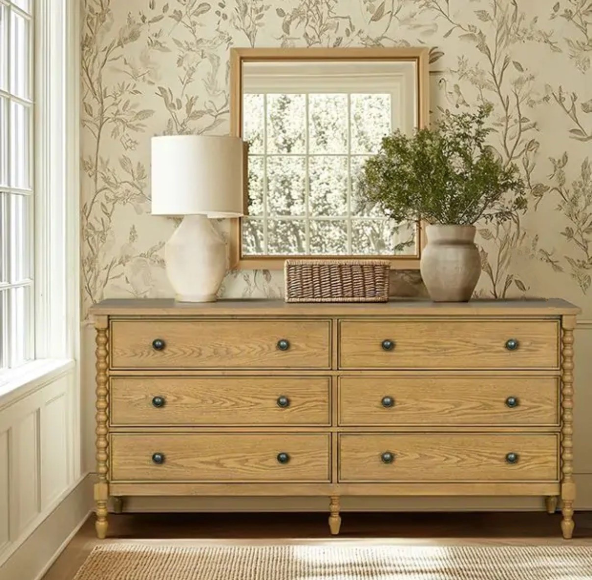 Neutral bedroom staple 🤍

Natural wood dresser with turned legs, warm finish, and classic lines. Perfect for modern farmhouse, neutral home decor, and cozy layered bedrooms.

Investment piece energy… but timeless enough to justify it. Linked here + the affordable dupe.

#LTKSeasonal #LTKSaleAlert #LTKHome