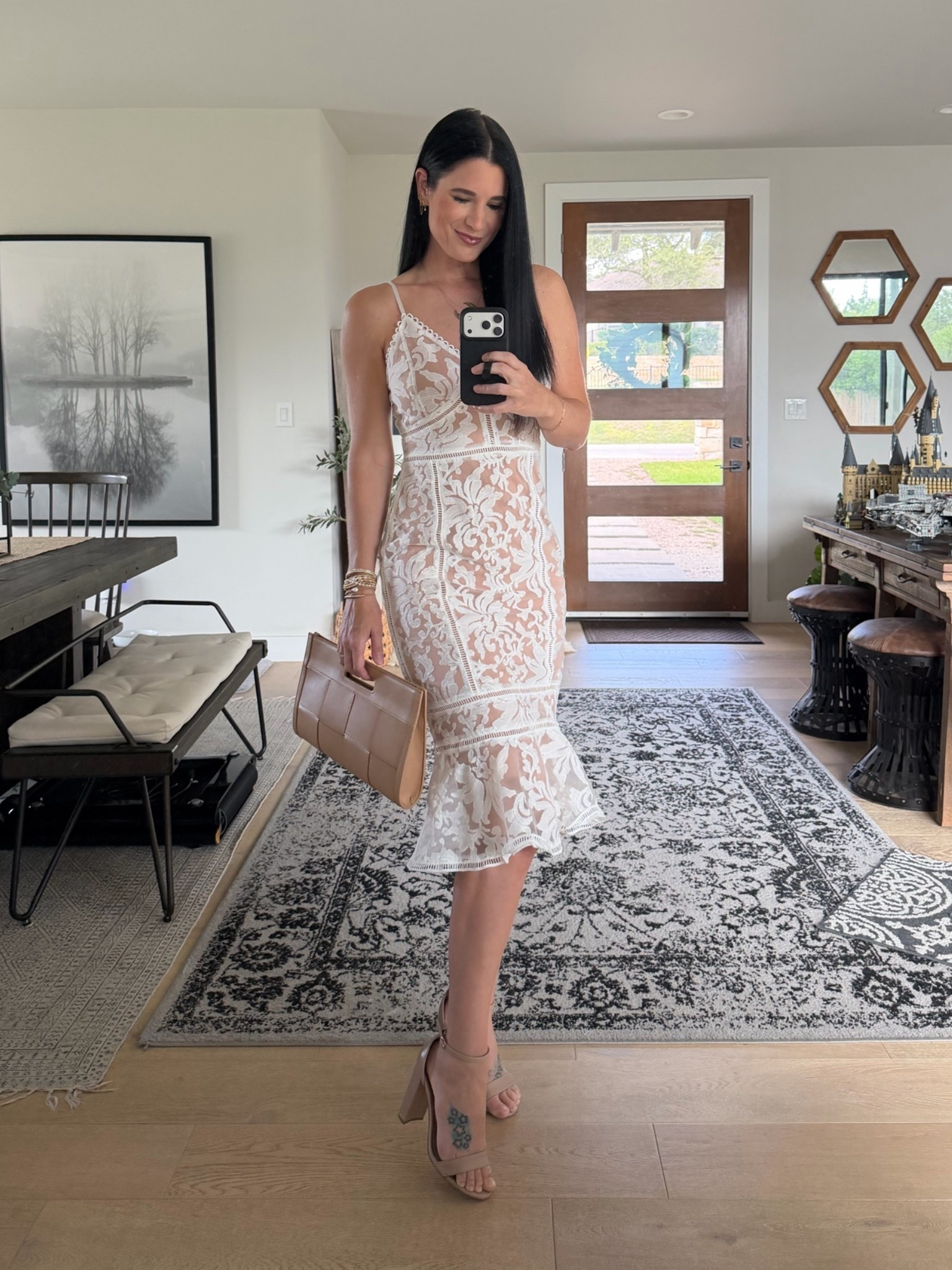 How stunning is this lace dress from @Lulus?! I’m in the size small and it’s on sale for $63 from $79 with code DRESS20!

My @Gigi New York clutch is 15% off with code DTKAUSTIN15!

#LTKOver40 #LTKTall #LTKSaleAlert