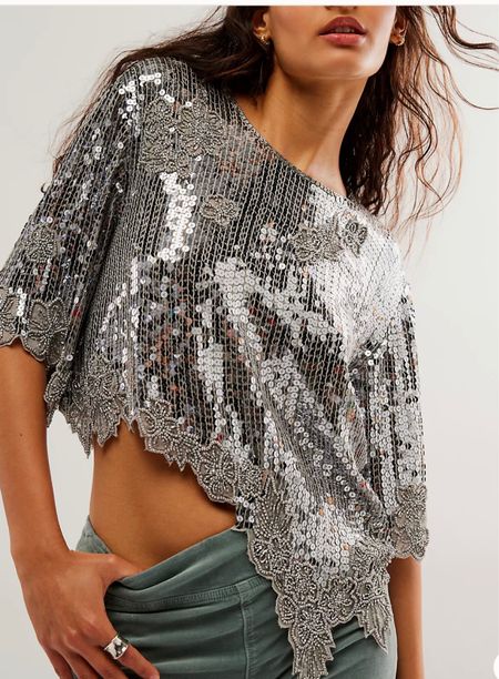 Shine So Bright Top. A beautiful sequence blouse that can be worn with jeans, low rise flowy skirt, or high waisted wide legs pants.

#LTKstyletip #LTKover40