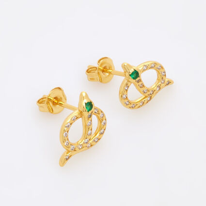 18ct Gold Plated Snake Stud Earrings | TK Maxx