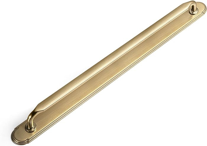 Champagne Bronze Zinc Alloy Cabinet Handle with Backplate - 12.6''(320mm) Hole Center Cabinet Pul... | Amazon (US)