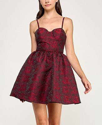 Juniors' Sleeveless Sweetheart Mini Dress | Macy's