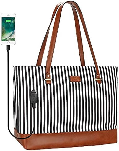 Laptop Tote Bag, Women Work Bag Purse USB Teacher Bag 15.6 Inch Laptop Bag Large Capacity Waterproof | Amazon (US)
