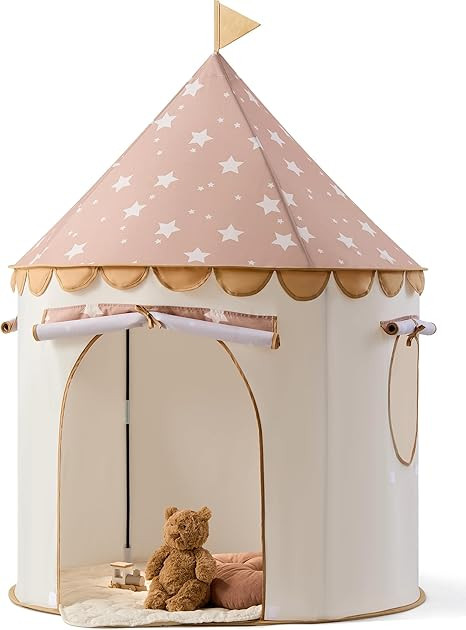 Tiny Land Kids Play Tent – Khaki Castle Tent for Kids Indoor, Neutral Toddler Tent for Girls & ... | Amazon (US)