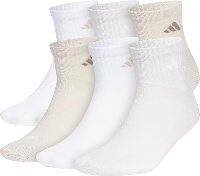 adidas Men's Socks, Athletic Cushioned Quarter 6-Pack, Ankle Fit with Arch Support | Amazon (US)
