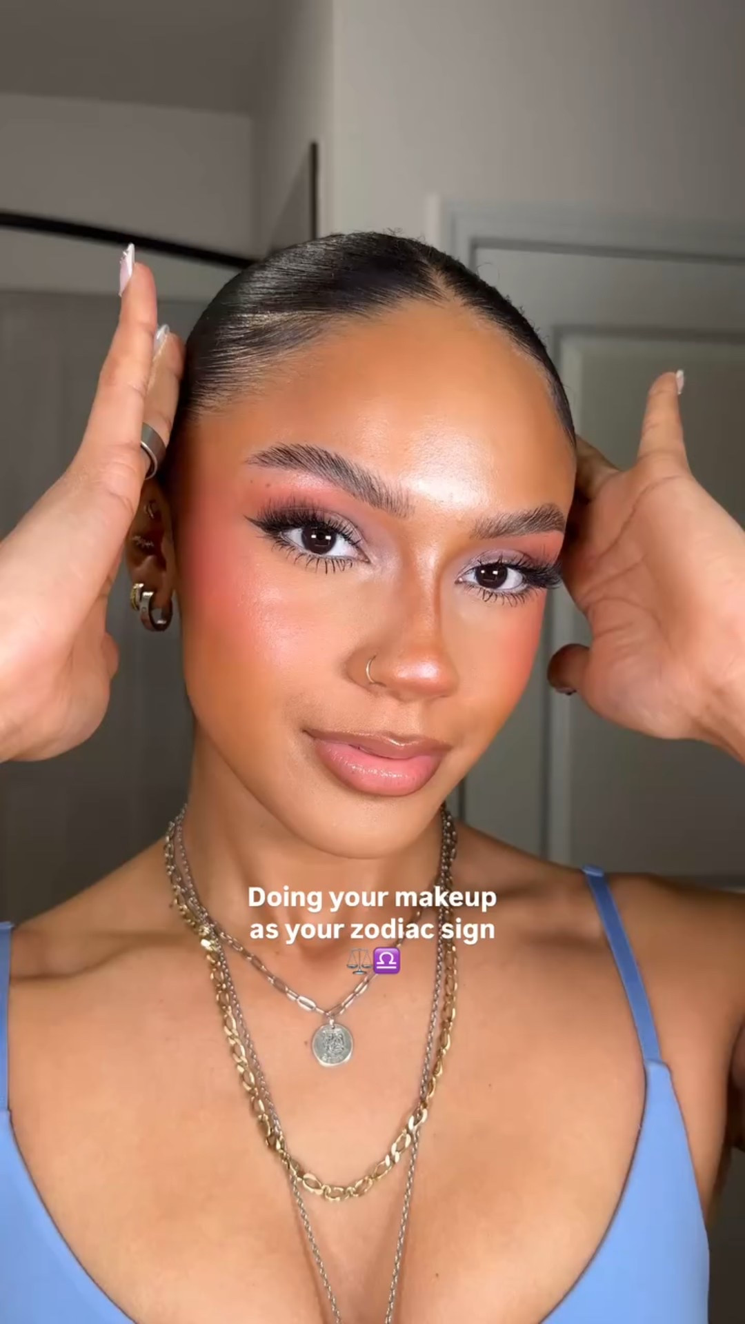 Does this make up suit me the best as a libra⚖️? #zodiacmakeup #libra #zodiacsign #trending #glowymakeup