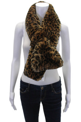 Apparis Womens Leopard Print Faux Fur Scarf Brown OS | eBay US