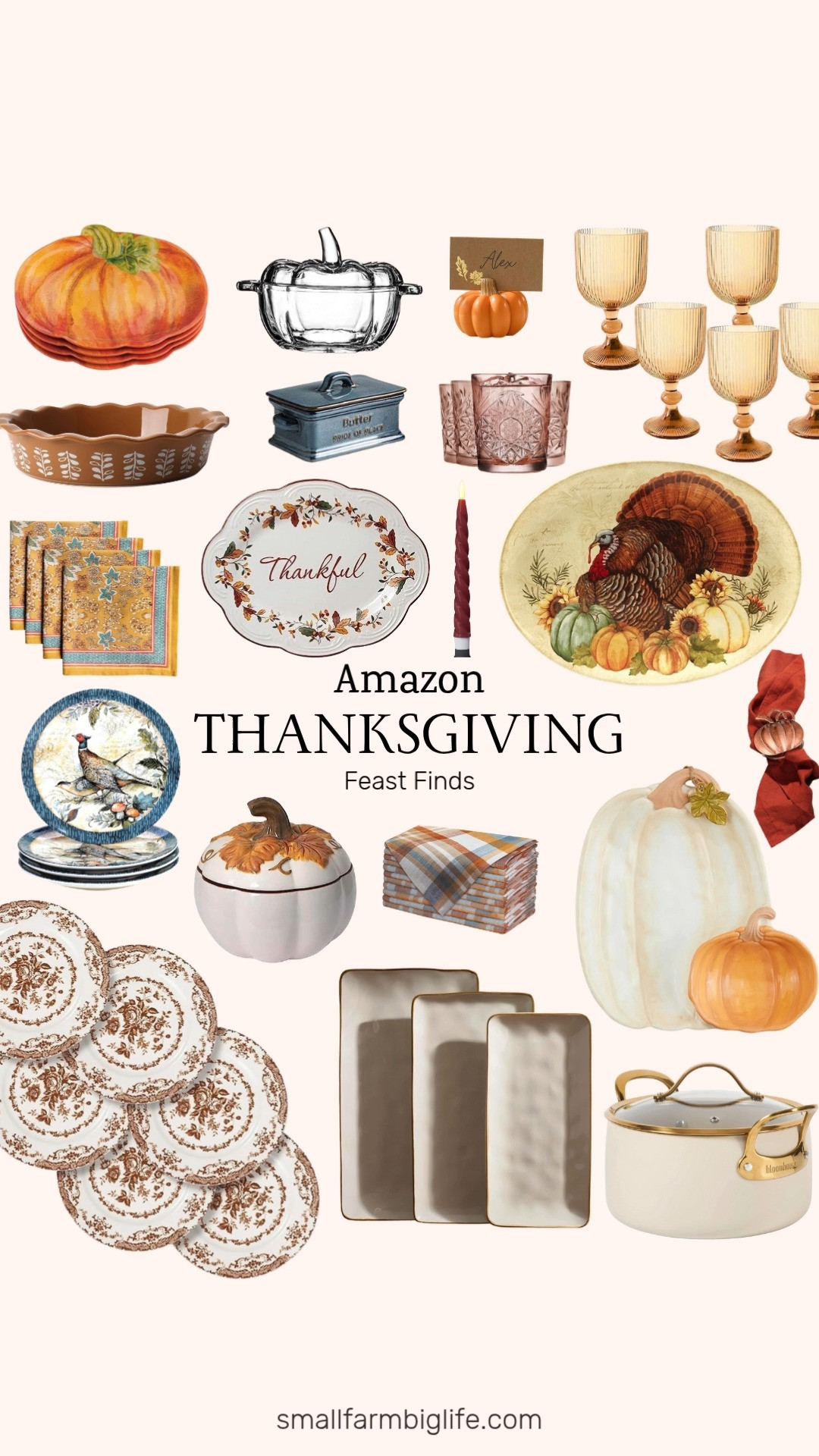 Amazon Thanksgiving Feast Finds 🦃🍂
Hosting made easy with beautiful serving pieces and cozy table essentials! From pumpkin plates and a classic turkey platter to elegant cloth napkins and pumpkin shaped bowls. Add charming pumpkin place card holders, gorgeous goblets, a thankful platter, pretty brown floral plates, and the perfect pie plate to complete your holiday table! 

 #LTKHoliday #LTKSeasonal #LTKHome