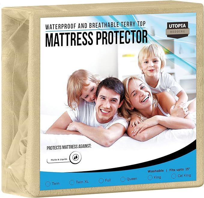 Utopia Bedding Premium Waterproof Terry Mattress Protector Twin 200 GSM, Mattress Cover, Breathab... | Amazon (US)