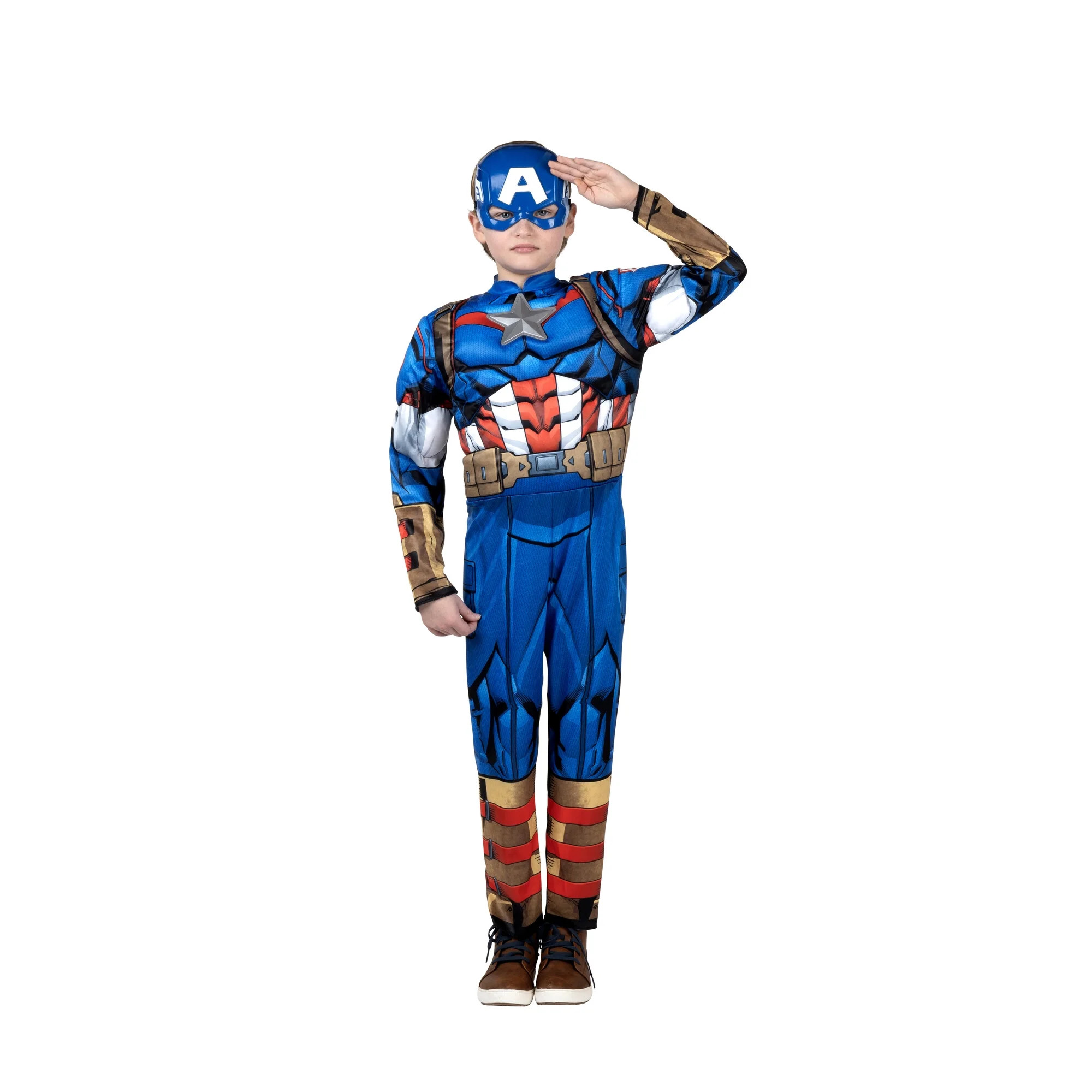 MARVEL Captain America Steve Roger Official Boys Youth Halloween Costume Small | Walmart (US)