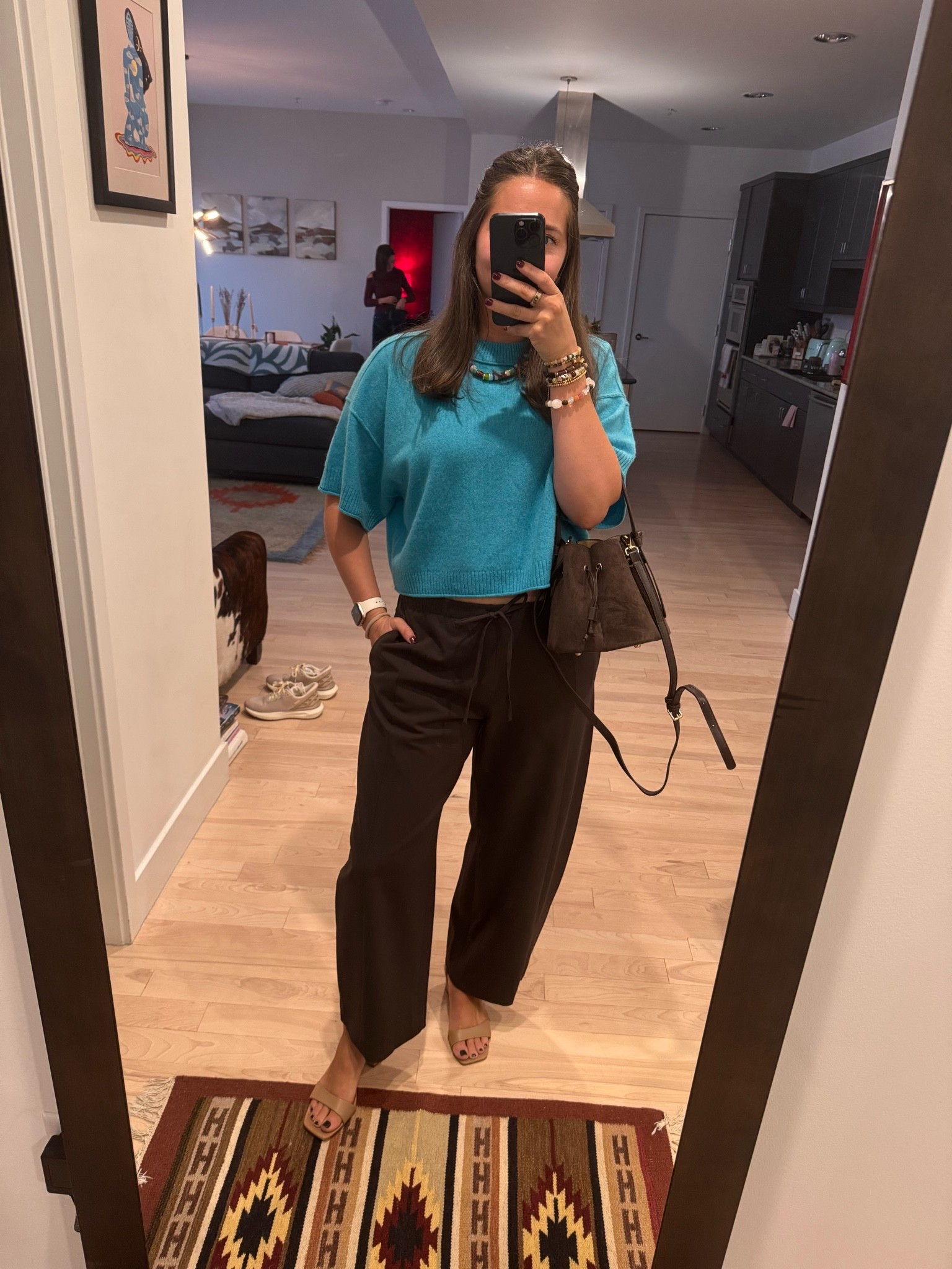 What I wore for dinner last night!! These pants are so good 

Wearing size small in top 
Size medium in pants

#LTKootd