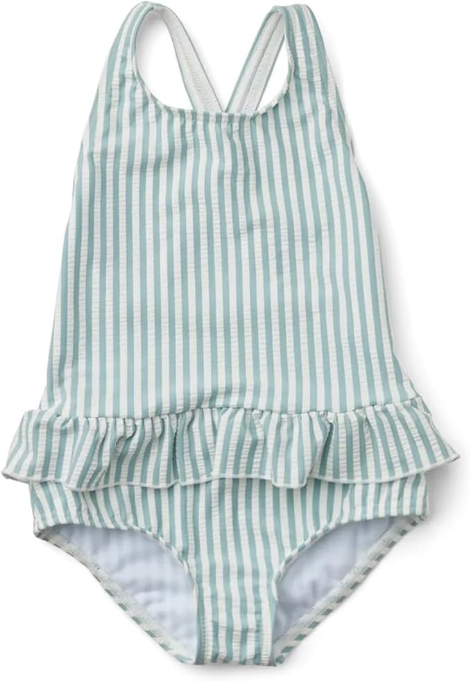 Toddler Girls One Piece Swimsuits Crossback Backless Bathing Suit Whale Dolphin Shark Swimwear wi... | Amazon (US)