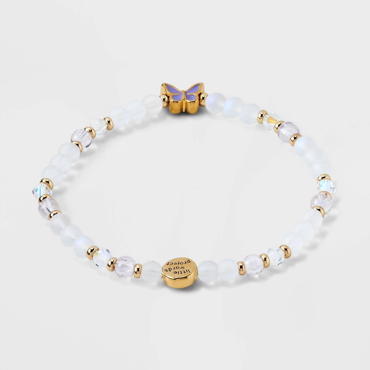 Little Words Project Stacker Butterfly Beaded Bracelet - Clear/Purple | Target