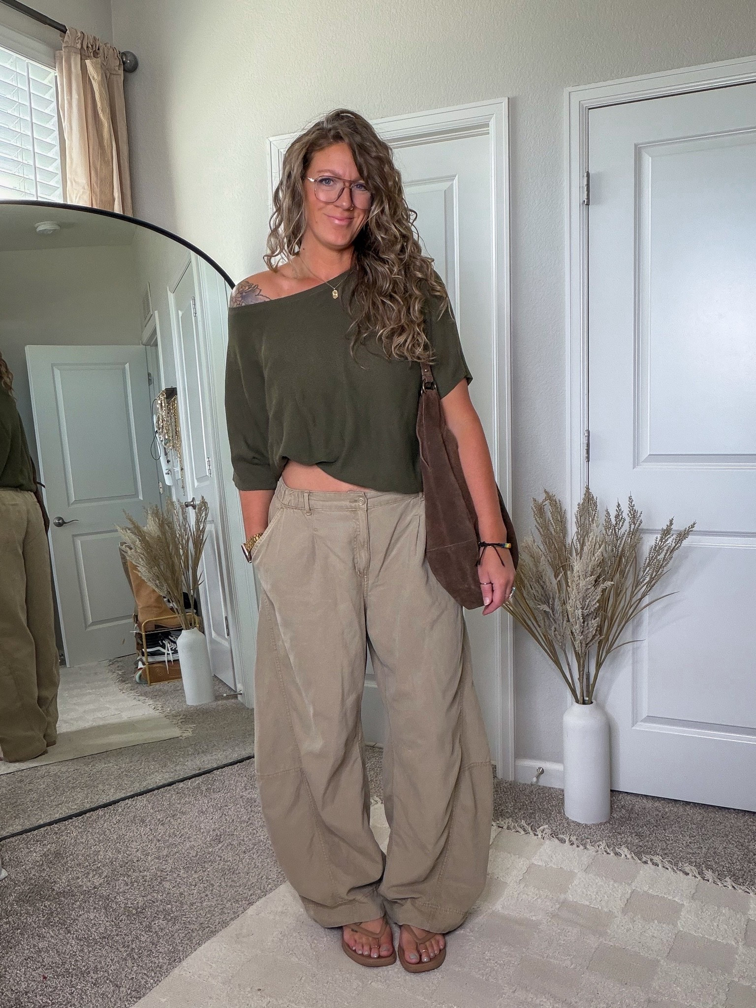 Large top, large long pants (only available in leopard print now but linked several similar) 11 sandals

#LTKTall #LTKOver40