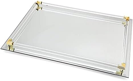 Mirrored Serving Tray Size Large,12" x 16", Gold | Amazon (US)