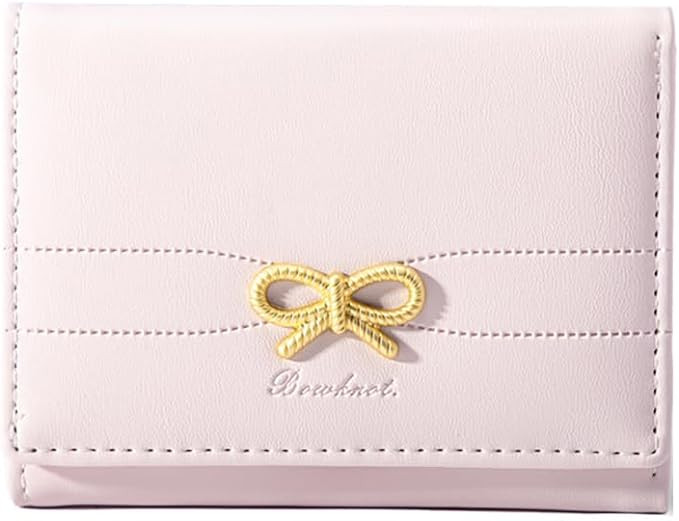 Cute Wallet Coquette Bow Small Wallet Tri-folded Aesthetic Bifold RFID Blocking Card Holder Leath... | Amazon (US)