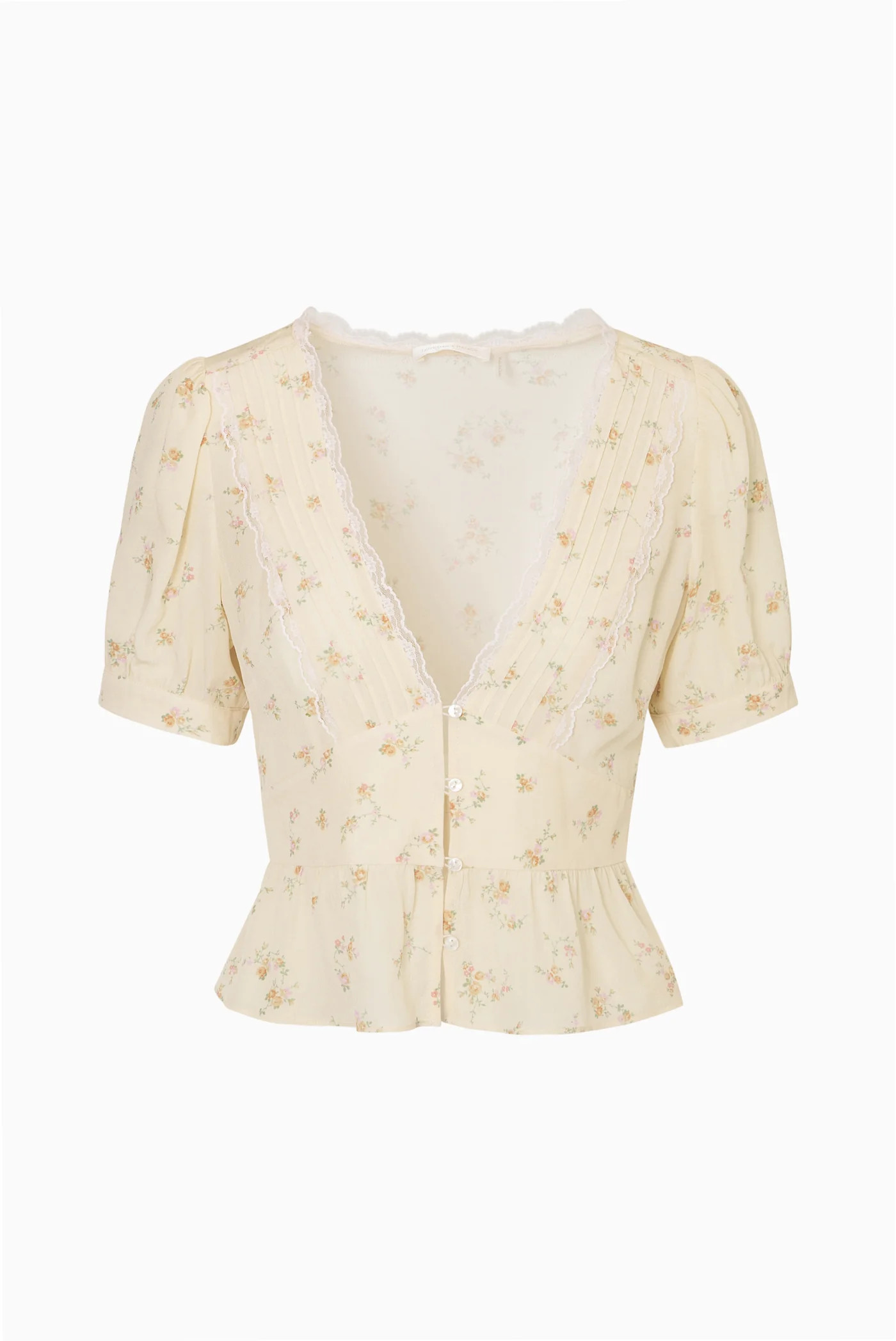 Bondy Floral Short Sleeve Blouse | LoveShackFancy