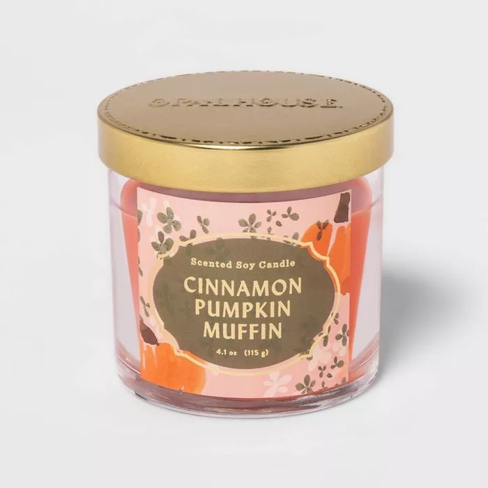 4.1oz Lidded Glass Jar Cinnamon Pumpkin Muffin Candle - Opalhouse™ | Target