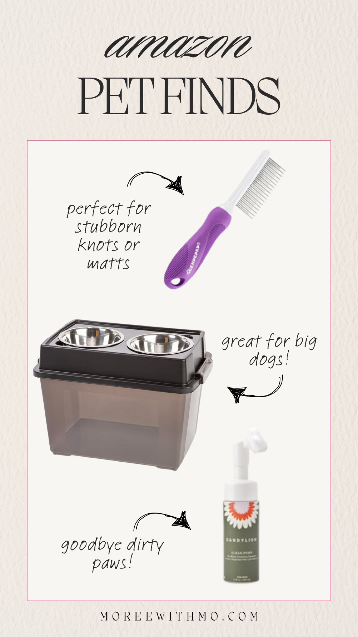 Amazon pet finds! The paw cleaner is a must! We use this each time the doodles come in and out of the house! It helps with Shem and Sully's allergies to pollen as well! 

Pet Essentials 
Pet Finds 
Amazon Pet Finds
Amazon
Moreewithmo

#LTKHome #LTKFamily #LTKFindsUnder50