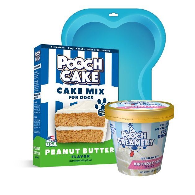 POOCH CAKE Basic Starter Plus Peanut Butter Cake Mix with Cake Mold Kit & Pooch Creamery Birthday... | Chewy.com