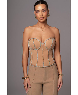Women's Illusions Rhinestone Corset | Macy's