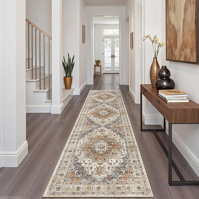 Madane Runner Rug 2x8, Washable Hallway Runner Rugs, Non-Slip Low-Pile Soft Kitchen Rug Runner La... | Amazon (US)