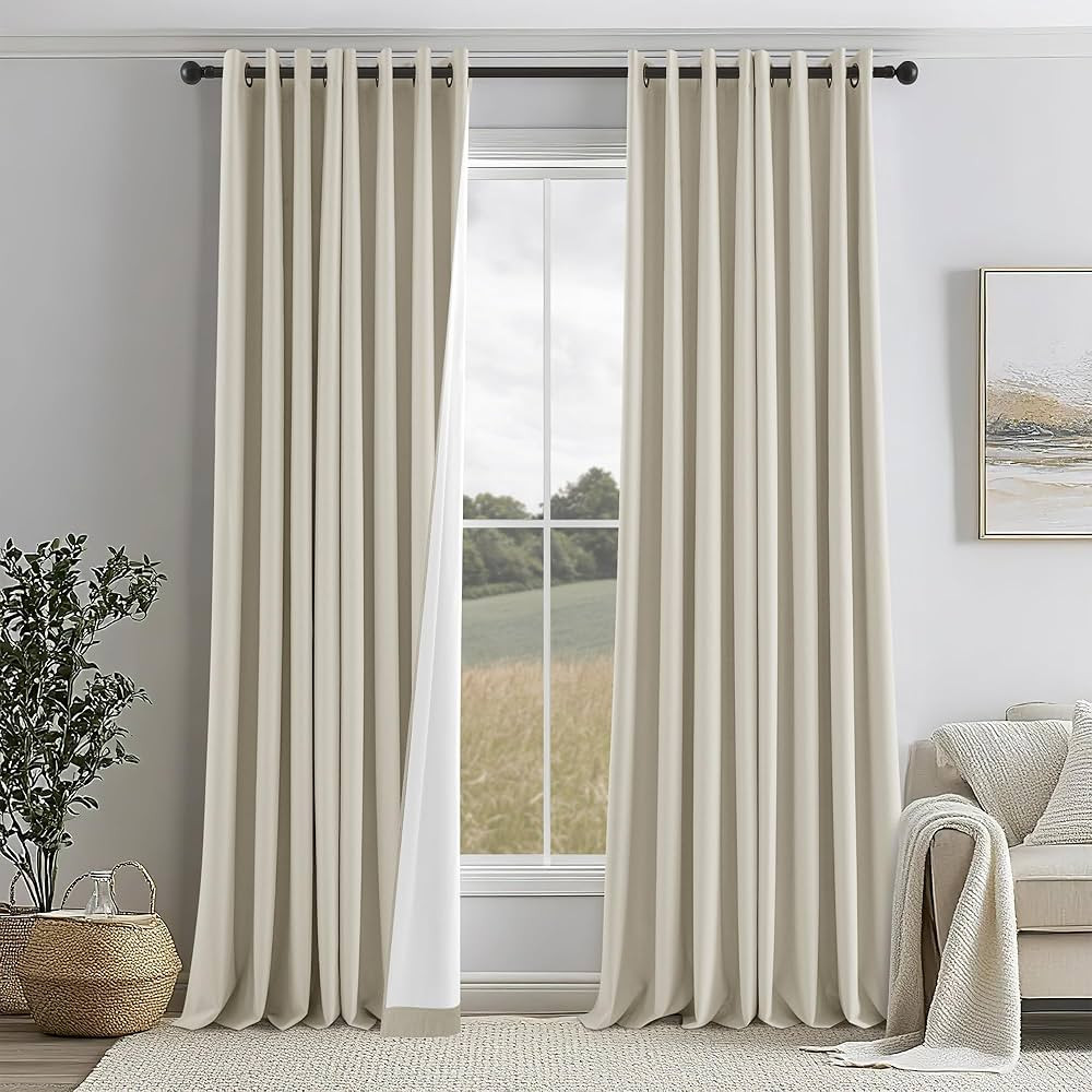 100% Blackout Curtains 96 Inches Long for Bedroom Living Room Thermal Insulated Long Black Out Li... | Amazon (CA)