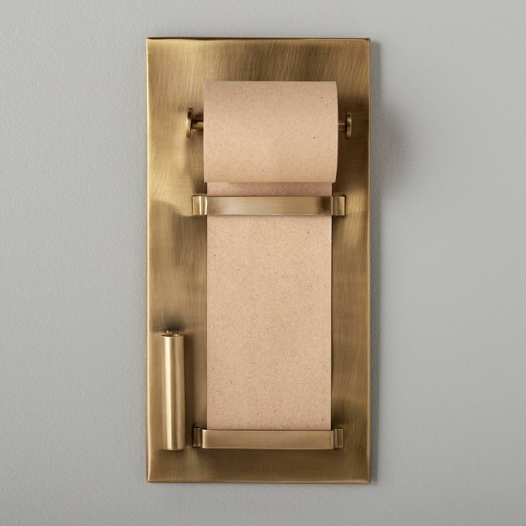 Brushed Metal Paper Roll Holder Brass Finish - Hearth & Hand™ with Magnolia | Target