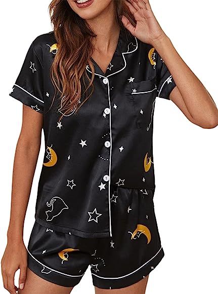 Avanova Women's Pajama Set Stain Short Sleeve Button Down 2 Piece Sleepwear | Amazon (US)