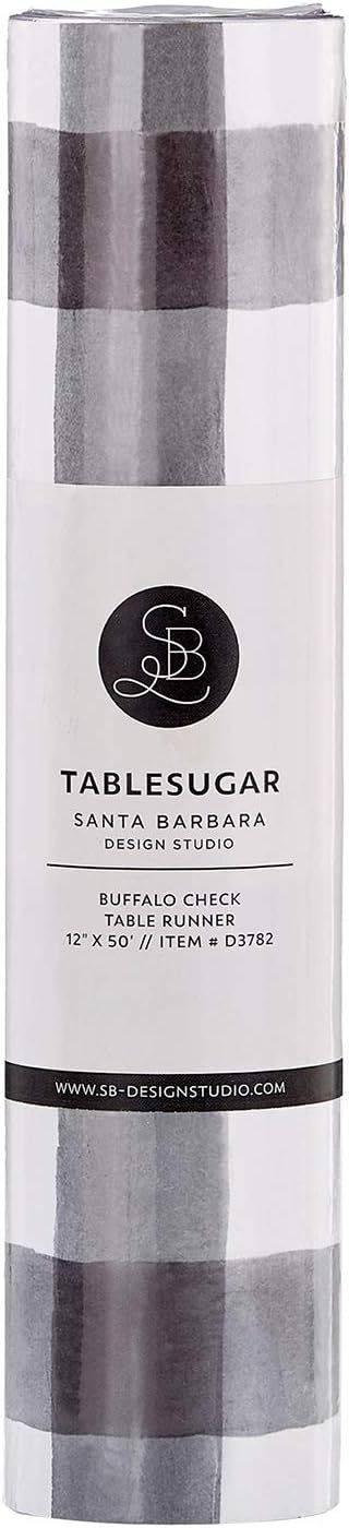 Santa Barbara Design Studio Sugar Paper Table Runner Roll, 50-Feet x 12-Inches, Black & White Che... | Amazon (US)