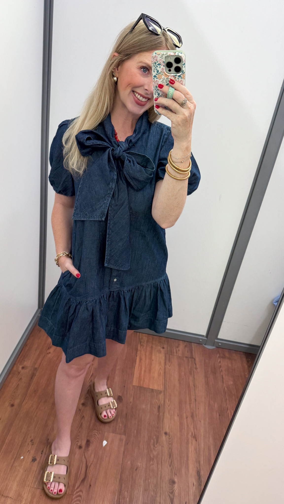 Bow denim dress from Walmart!

#LTKootd #LTKmomlife